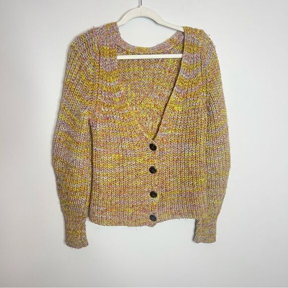 BA&SH HAILI MARLED CARDIGAN - YELLOW COMBO - Picture 12 of 16